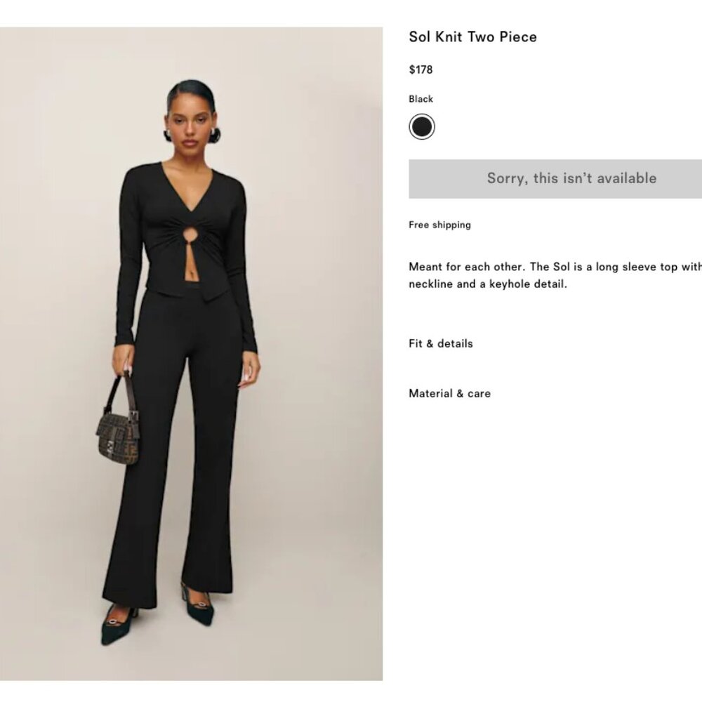 Sol Knit Reformation Two Piece Set